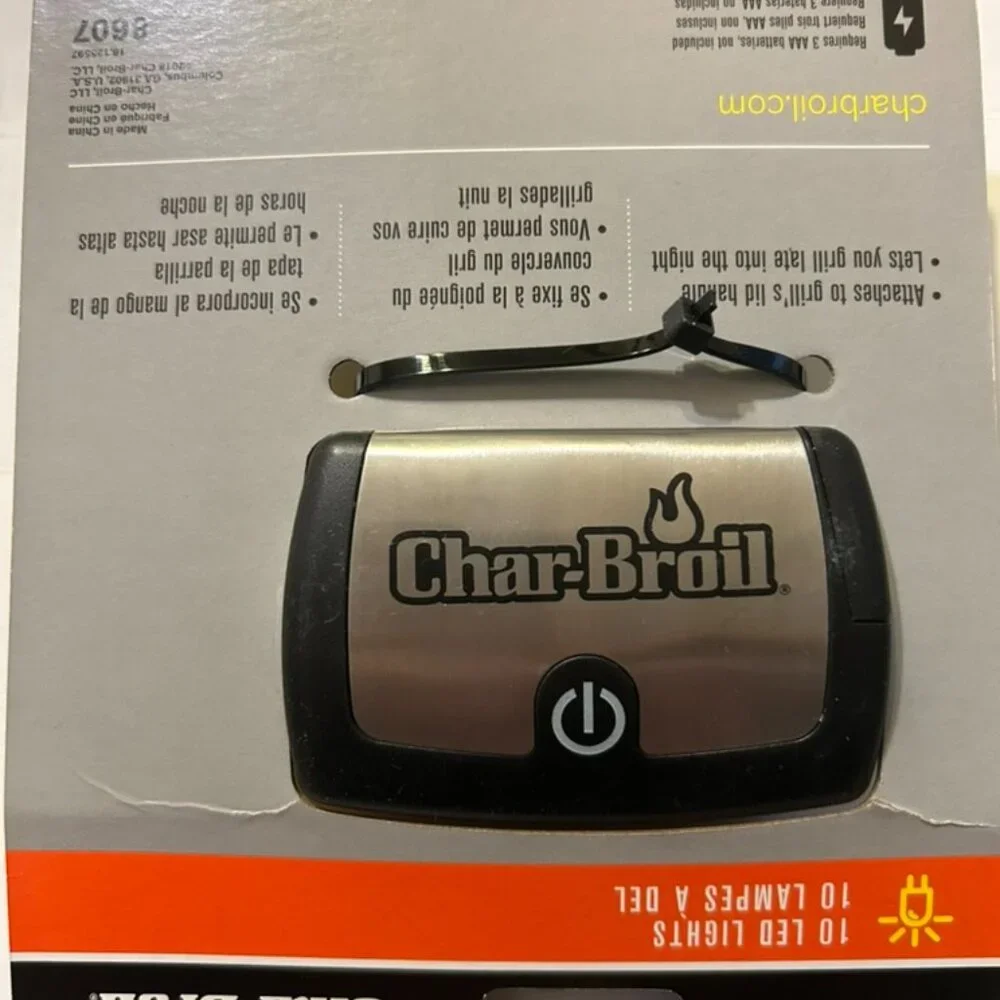 Char-Broil ~10 LED Mounting Bracket Grill Light ~Universal Fit ~Black #8607